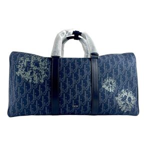 Dior X Denim Tears Blue Oblique Lingot 50 Travel Bag